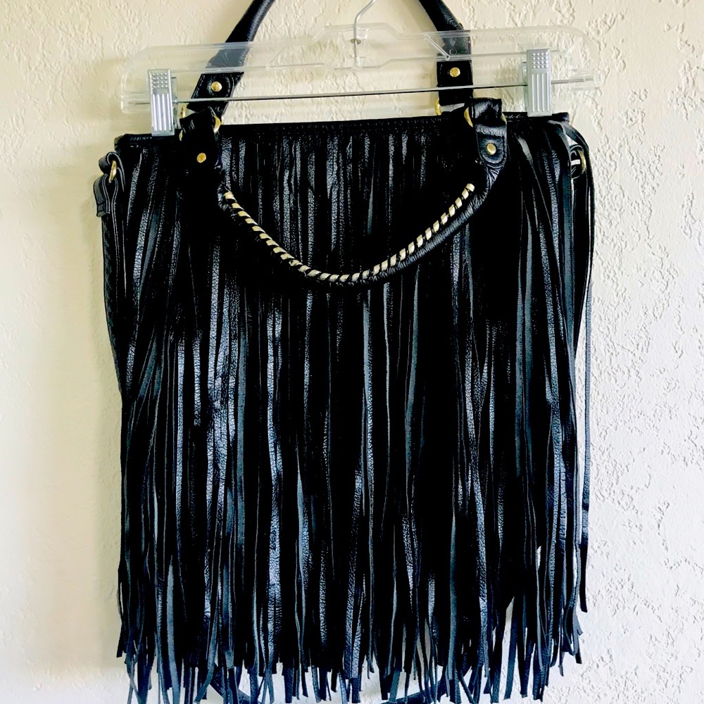 Vegan Leather Fringe Purse